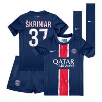 Dětský fotbalový dres Paris Saint-Germain Milan Skriniar #37 2024-25 Domácí Krátký Rukáv (+ trenýrky)